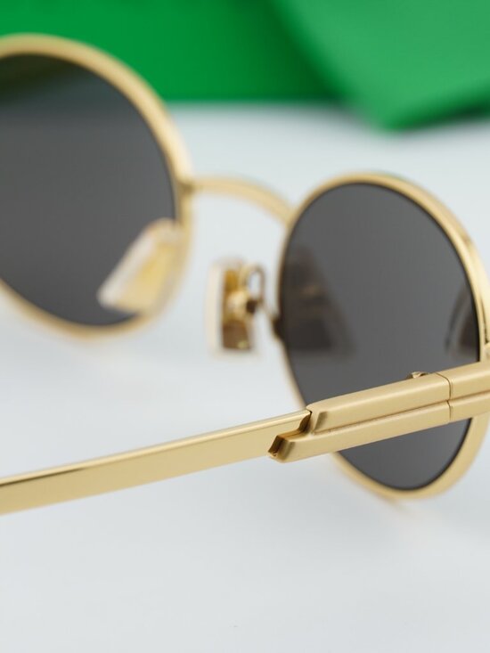 Bottega Veneta BV1470S 001 Oval Sunglasses - Gold\\Grey main image 8